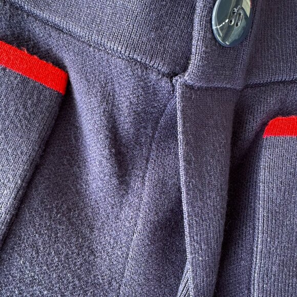 New Anthropologie The Colette Sweater Knit Wide-Leg Pants Navy Blue Large - Picture 6 of 9